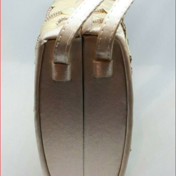 Vintage 1960s Roberto Vianni Designer Purse Gold Satin Ribbon Weave and Beads - Picture 4 of 12